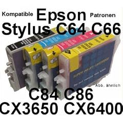 10 x Kompatibel Patronen Epson C64 C66 C84 C86 CX3600 CX3650 CX4600 CX6400 CX6600 #9104