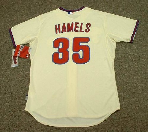 COLE HAMELS Philadelphia Phillies Majestic AUTHENTIC Alternate Home Baseball Jersey, 44/LARGE