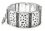 Sterling Silver Cutout and Granulated Slides Bracelet by Lois Hill