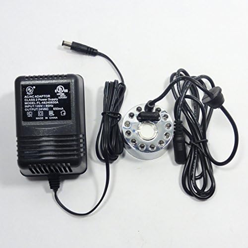 NEW 12 LED Fountain Mist Maker Light Fogger Mister Come with AC adapter