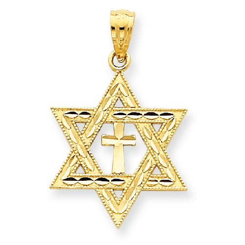 rose gold star of david. 14k Diamond-cut Star of David