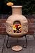 Small Clay Chimenea BBQ Grill Eye Design Yellow 75cm x 36cm For Camping and Beach