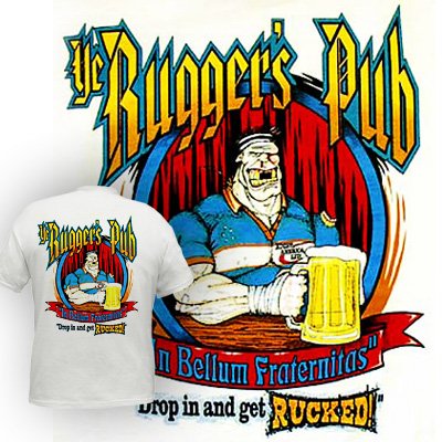 Ruggers Pub Drop in and Get Rucked - rugby tshirt