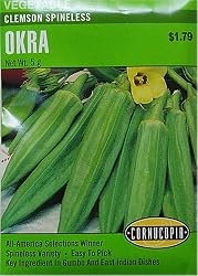 Okra Clemson Spineless Seeds 65 Seeds
