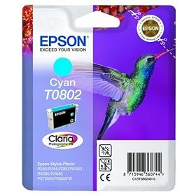 Epson Original T0802  Claria Cyan Ink Cartridge
