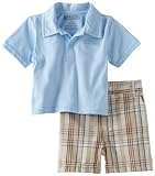Kenneth Cole Baby-boys Infant Corn Flower Polo And Plaid Short