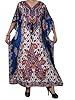 Boho Caftan Designer Long Kaftan Paisley Printed V-neck Dress Beach Coverup