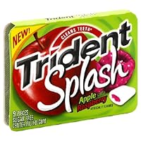 Trident Splash Gum, Apple with Raspberry, 9-Piece Packs (Pack of 20)