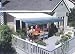 16FT Blue Stripe Motorized Awning