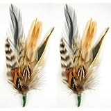 Touch of Nature 2-Piece Feather Pick with Nylon Loop for Arts and Crafts, 5 to 6-Inch, Natural/Black
