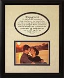 8x10 ENGAGEMENT Picture & Poetry Photo Gift Frame ~ Cream/Navy Blue Mat with BLACK Frame * Wonderful Gift Idea for the Newly Engaged Couple!