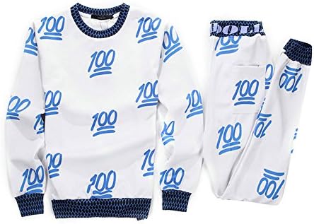 YY trend 3D Print Uniex Emoji 100 Scores Tracksuit Sweatshirt Pants Joggers Set