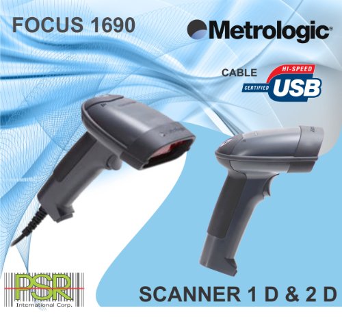 Metrologic Focus MS 1690-Omnidirectional, 1D/2D, Pre-owned, good condition, tested. Reads poorly printed or damaged barcodes. Black and USB. On Sale