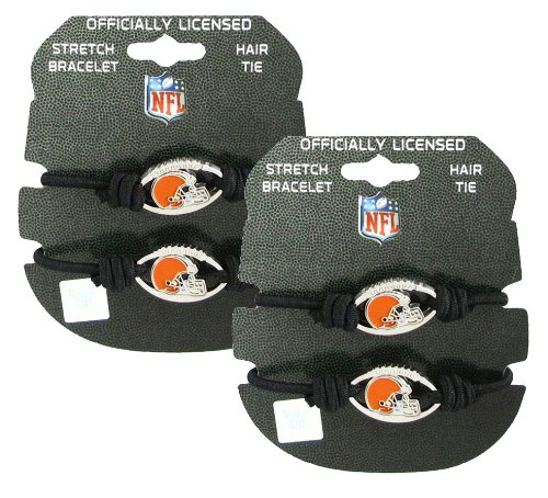 Cleveland Browns - NFL Black Stretch Bracelets / Hair Ties (2-Pack)