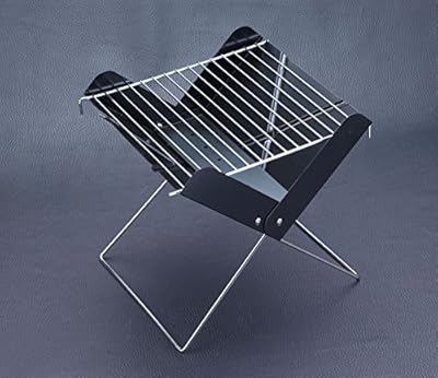 FlyingColors Barbecue BBQ Grill. Stainless Steel Portable Folding Charcoal Grill for Cookouts, Tailgate Parties, Car Camping