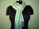 Green / Yellow100% Viscose Yarn Dyed Stole