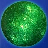Holiday Lighted Crackle-Look Plastic Hanging Snowball Globe - Green