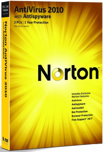 Norton Antivirus 2010 - 1 User 3 Computers (PC CD)