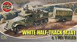 51KW4QQi0VL. SL160  Airfix A02318 1:76 Scale White Half Track M3A1 and 1 10N Trailer Military Vehicles Classic Kit Series 2