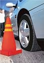 FLASHING EMERGENCY TRAFFIC CONE