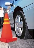 FLASHING EMERGENCY TRAFFIC CONE