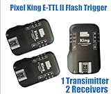PIXEL King Wireless Radio E-TTL II E-TTL Flash Trigger for Canon DSLRs & Flashes, 1 x Transmitter + 2 x Receiver Kit