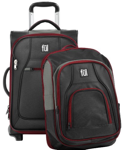 ful Women's Double Take 2 In 1 Luggage Upright And Detachable Backpack (Black/Blue, 21 x 9 x 13.5 upright, 19.5 x 13 x 6 detachable backpack) ful Women's Double Take 2 In 1 Luggage Upright And Detachable Backpack