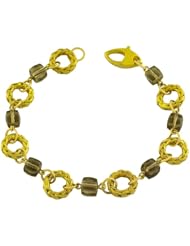 14 Karat Yellow Gold Smokey Quartz Tuscan Bracelet (8 Inch)