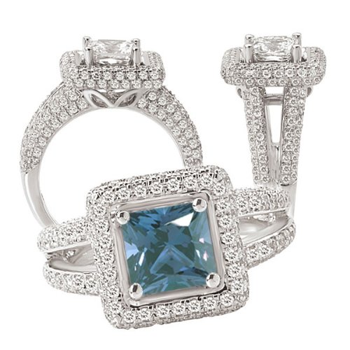 18k lab-grown 6mm princess cut alexandrite engagement 