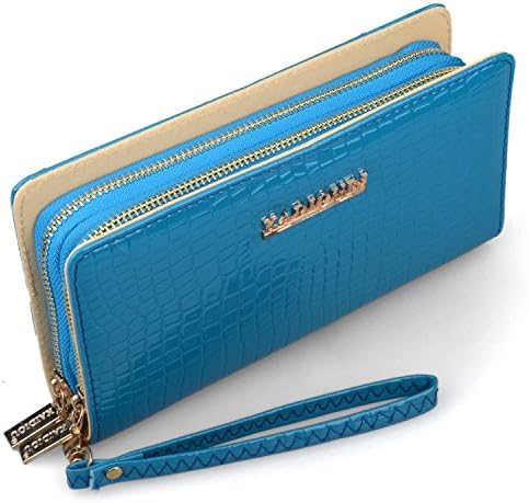 Classic Crocodile Long Zipper Wallet Clutch with Phone Pocket for iPhone 6S 6 Samsung Galaxy S6 Edge S5 Blackberry Classic Z3 HTC One M9 M8+Stylus Pen