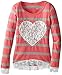 Dream Star Big Girls' Striped Top with Lace Applique