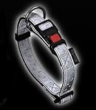 Halsband ART LEATHER PLUS reflektierend in 3 Groessen (verstellbar)