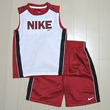 NIKE（ナイキ）ノースリーブTシャツ＆ハーフパンツ上下セット（ホワイト×レッド） [Baby Product]