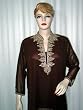 Womans Bole-brown Embroidery Georgette Tunic Top Medium Size!!