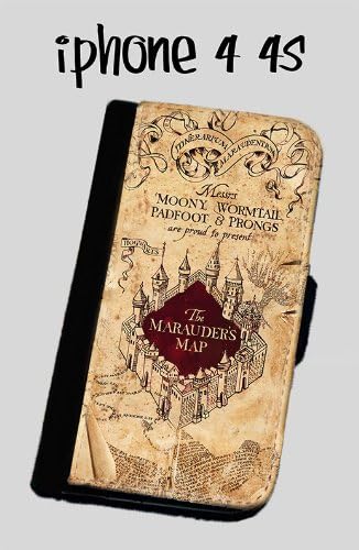 new Harry Potter The Marauders Map iphone 4 iphone 4s iphone wallet case Leather