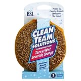 Clean Team Solutions Two Sided Round Medium Duty Sponge, 6 Count Box (Pack of 3)
