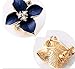 DDU(TM) 1 Pair Blue- Women Ladies Flower Rhinestone Ear Stud Earring Eardrop