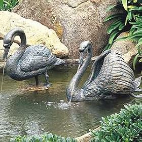 Brass Baron Ruffled Swan Large by 