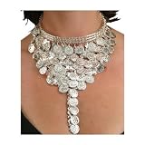 Necklace, Silver Color Coins, Triangular - B001O4DJL8