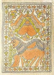 Asia Art of India Madhubani Folk Paintings Wall Decor Organic Color Paper 11 x 15 inches