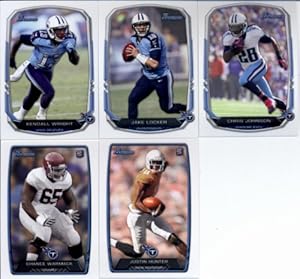 2013 Bowman Football Cards Team Set: Tennessee Titans (5 Cards) Kendall Wright , Jake Locker , Chris Johnson , Chance Warmack Rookie , Justin Hunter Rookie,