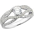 14K White Gold Diamond Engagement Ring - 1.00 Ct.