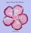 Sequin Flower Pin / Hair Tie ~ Edged Pink