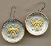 Polish 5 Zlotych Eagle Two Tone Coin Earrings