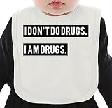 I Don't Do Drugs I Am Drugs ネクタイを有する有機ビブ Medium