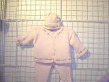 Cpk11, Any One Looking for a Gift for Little Girl, Please Look At the Following, Knitted on Hand Knitting Machine Baby Pink Chenille Then Finished By Hand Crochet with Multicolor Daisy Ribbons Cardigan Sweater, Pant Hat Set Available in Sizes:
