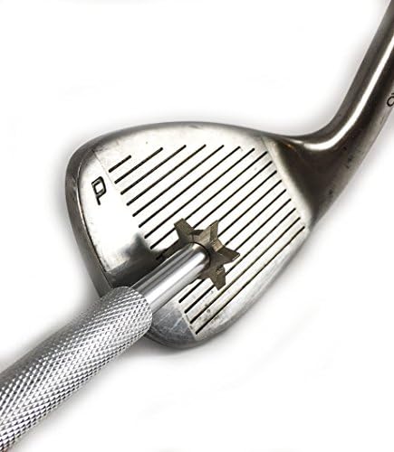 Extreme Golf- Club Sharpener Tool - 6 Unique Cutter Heads - Optimal Ball Performance and Control - For Irons, Wedges, Hybrids, and Other Groove Clubs - Silver