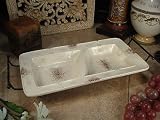 2 Section dish with stand antique design - D`Lusso Collections (Set of 12)
