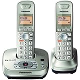 Panasonic KX-TG4022N DECT 6.0 PLUS Expandable Digital Cordless Phone with Answering System, Champagne Gold, 2 Handsets