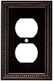 Brainerd 64410 Beaded Single Duplex Outlet Wall Plate / Switch Plate / Cover, Venetian Bronze